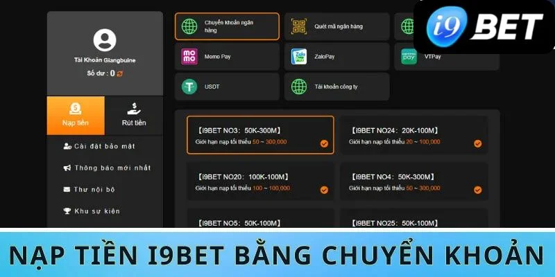 nạp tiền I9BET